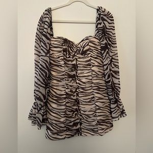 Runaway the label zebra print long sleeve mini dress